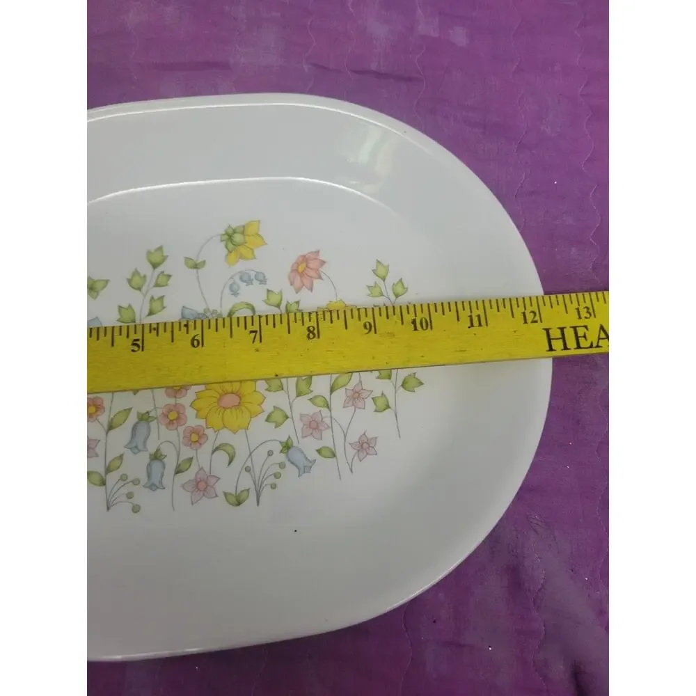 1 Corelle Corning Ware Spring Meadow Wildflowers 10 x 12 Oval Dish/Platter Plate